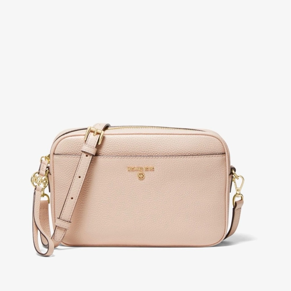 Michael Kors Jet Set Charm Soft Pink Camera Crossbody Bag Leather